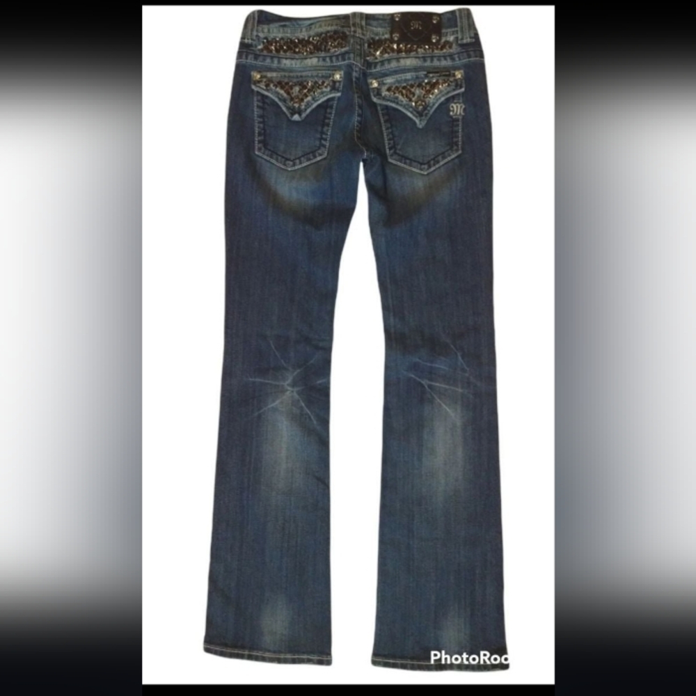 Miss Me Blue Jeans with Silver Accents